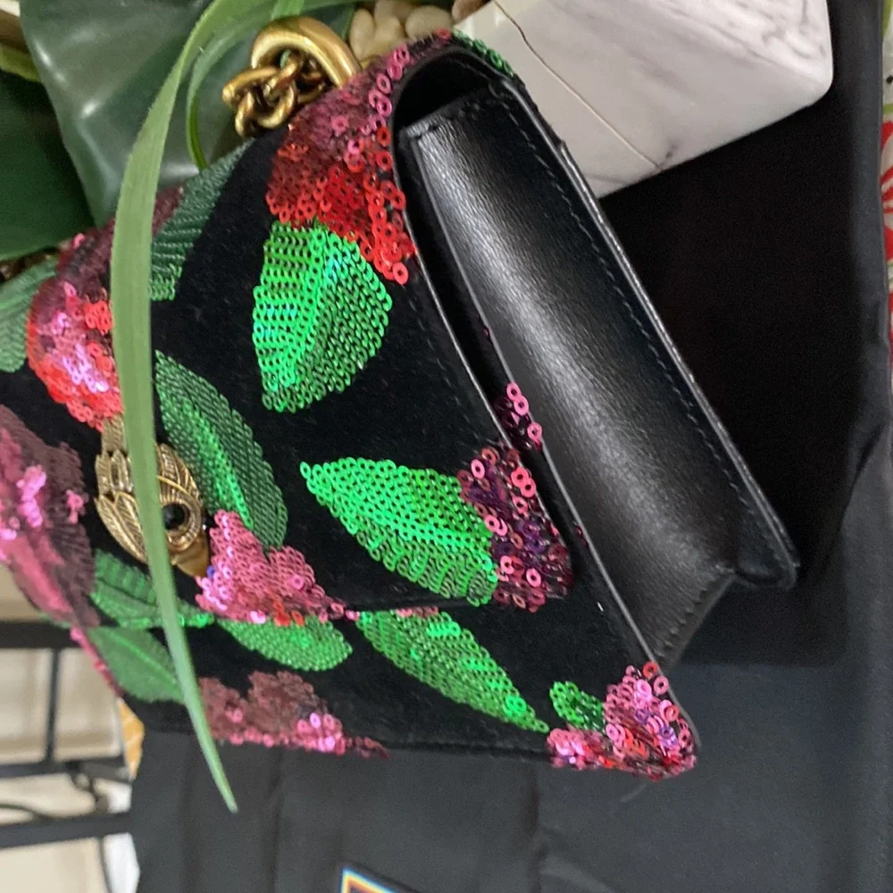 kurt Geiger London Shoreditch Floral Sequin Small Crossbody Bag - Picture 11 of 17